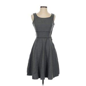 H&M Fit & Flare Gray Sleeveless Dress Size 6 Fully Lined Stretch Side Zip